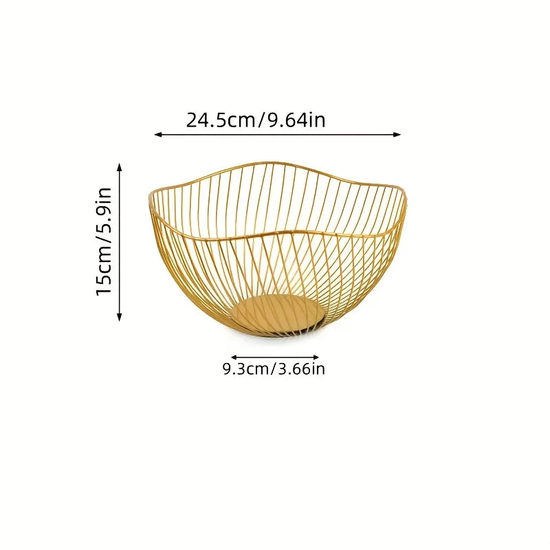1pc/2pcs Iron Fruit Basket, Kitchen Storage Basket, Versatile Household Storage Basket, Simple Storage Basket