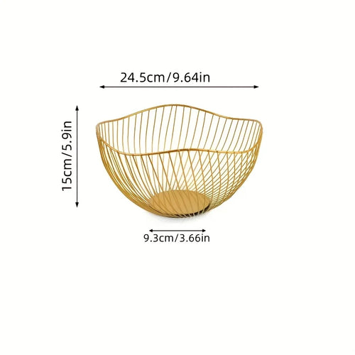 1pc/2pcs Iron Fruit Basket, Kitchen Storage Basket, Versatile Household Storage Basket, Simple Storage Basket